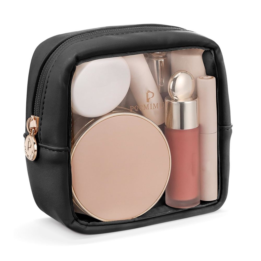 Pomimut Clear Makeup Bag,mini Makeup Pouch Organizer Fit Carry-on Travel😋
